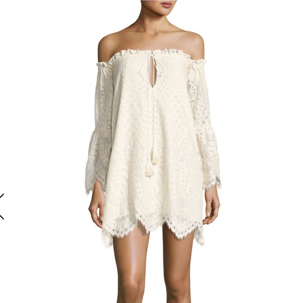 Red Carter Deidra off-the-shoulder Lace Dress